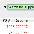 The outstanding purchase orders window colours lines red that are overdue.
Now there's a toolbar where you can find by supplier or item. Outstanding!!