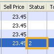 In the list of available batches for an item, there is a status column showing the current status of each batch. Batches