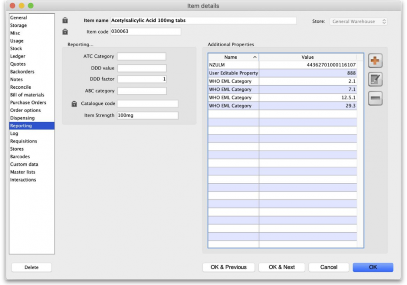 Item reporting Item reporting